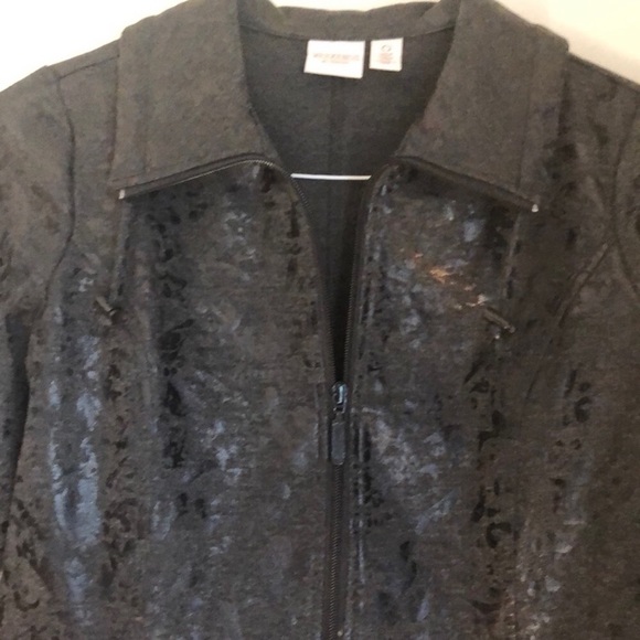 🖤CHICO’S🖤WEEKENDS JACQUARD ZIPPER JACKET🖤 - Picture 2 of 8